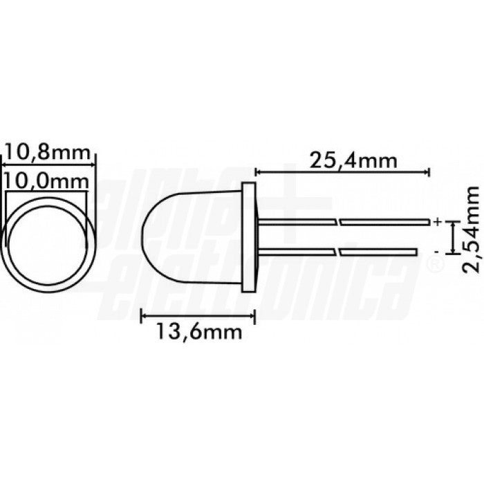 LED 10mm Rosso