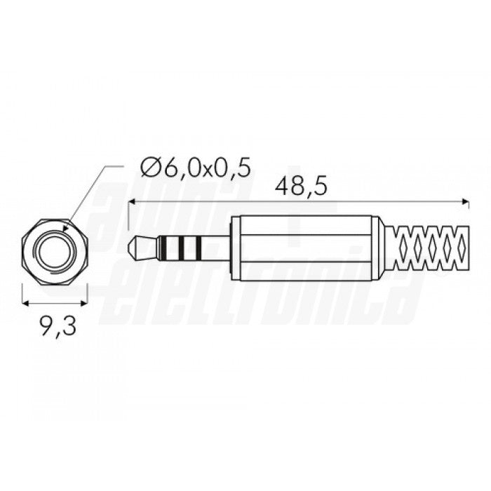 Spina jack 3,5mm 4 poli 11-30