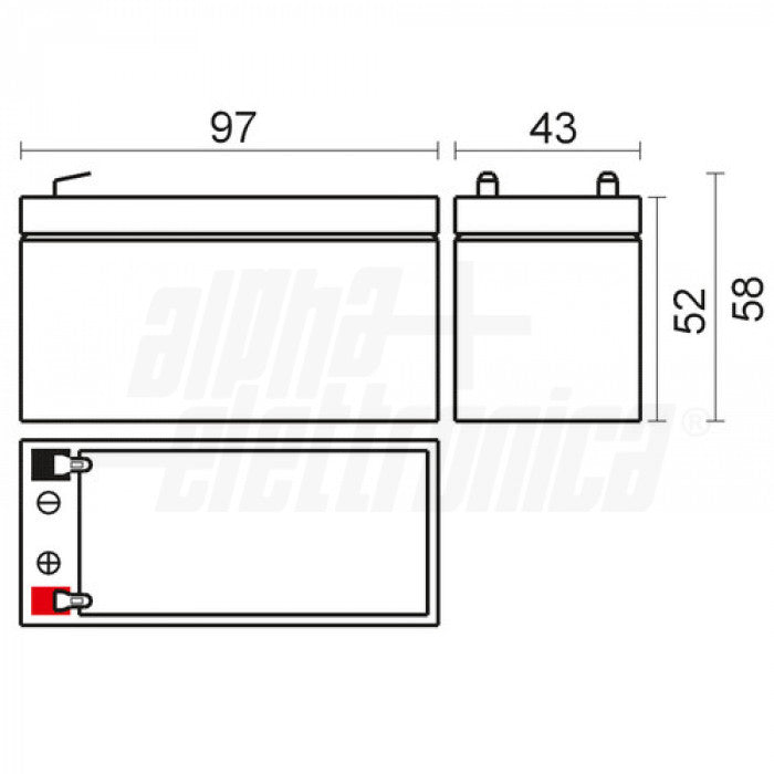 Batteria al piombo  12v 1.3Ah