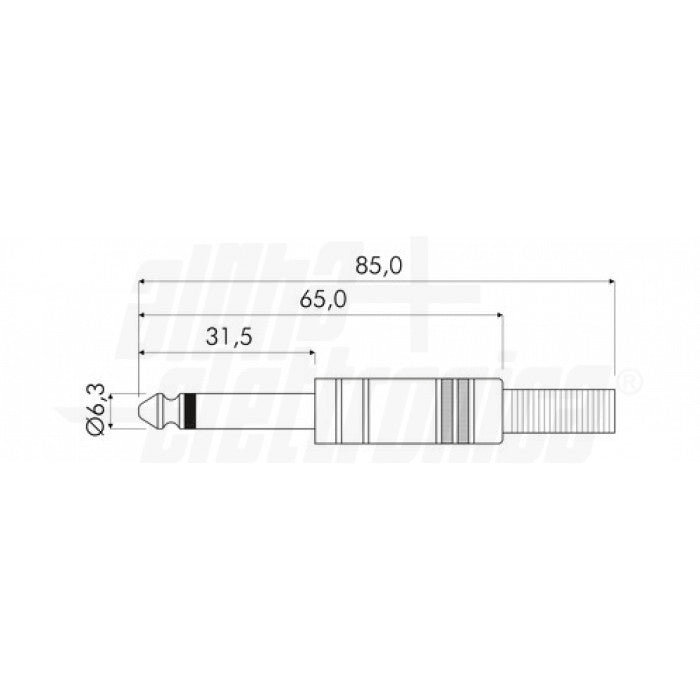 Spina jack 6,3mm Mono