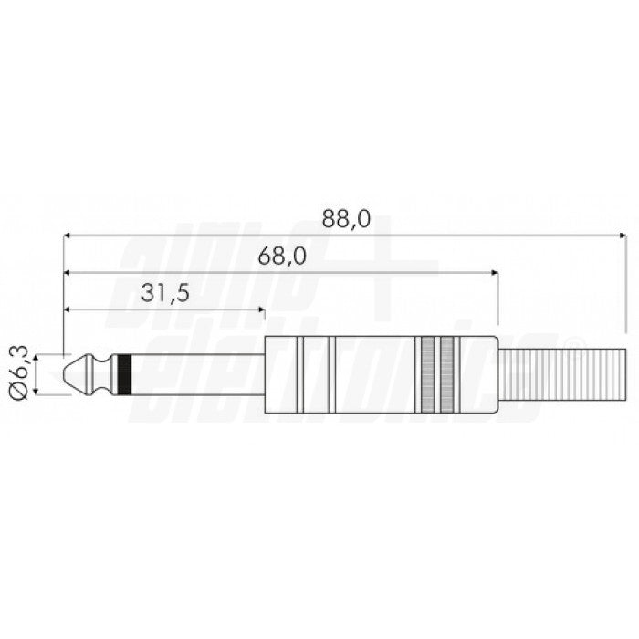 Spina jack 6,3mm Mono