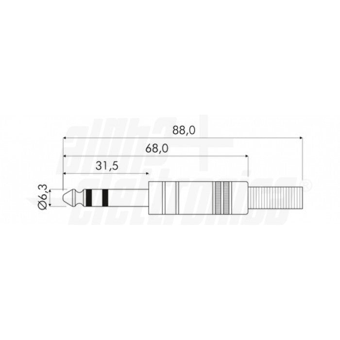 Spina jack 6,3mm Stereo