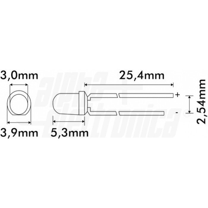 LED 3mm Blu