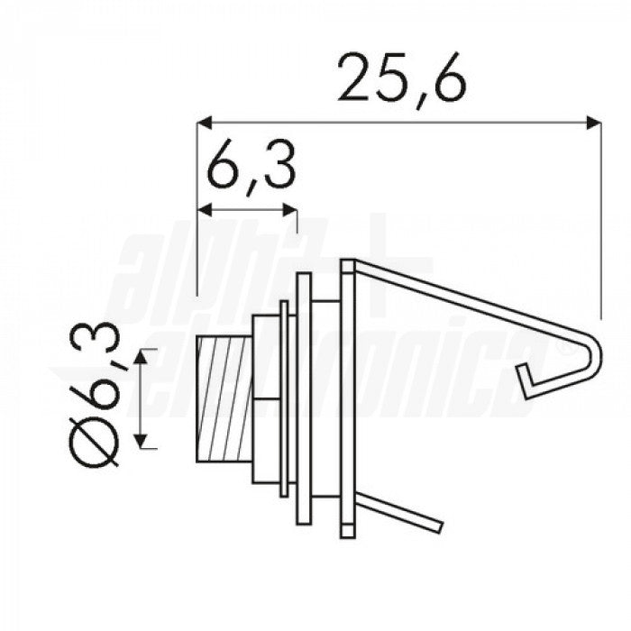Presa Jack da pannello 6,3mm Mono