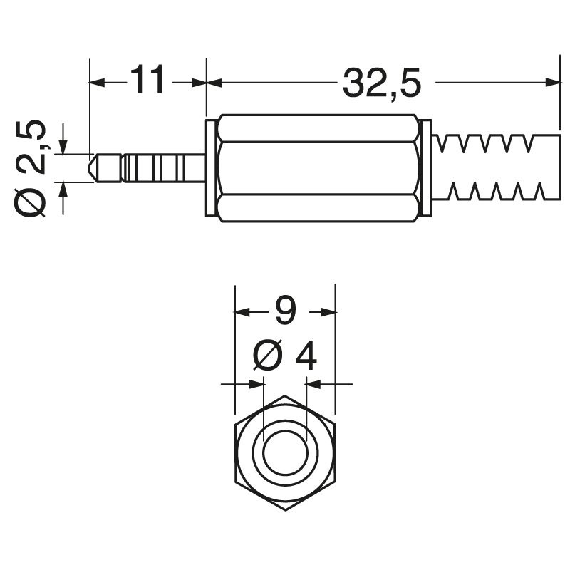Spina jack 2,5mm 4 Poli