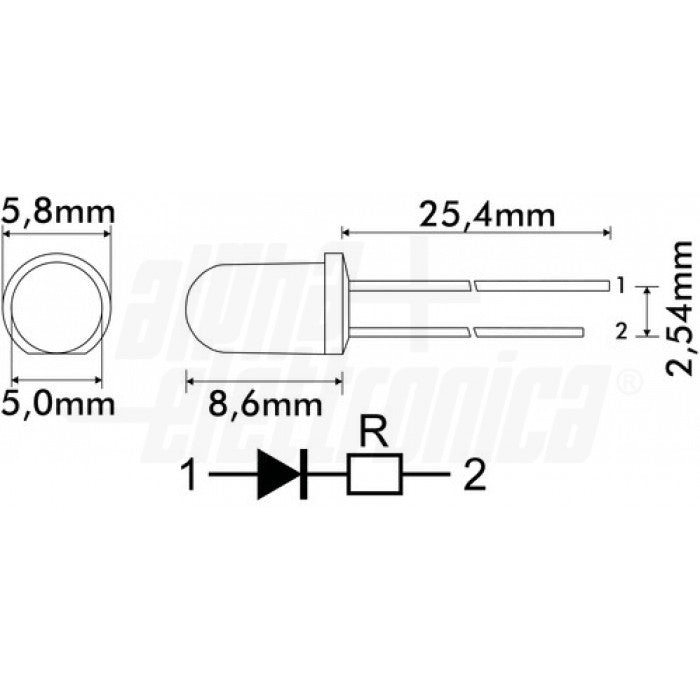 LED 5mm Bianco  Freddo