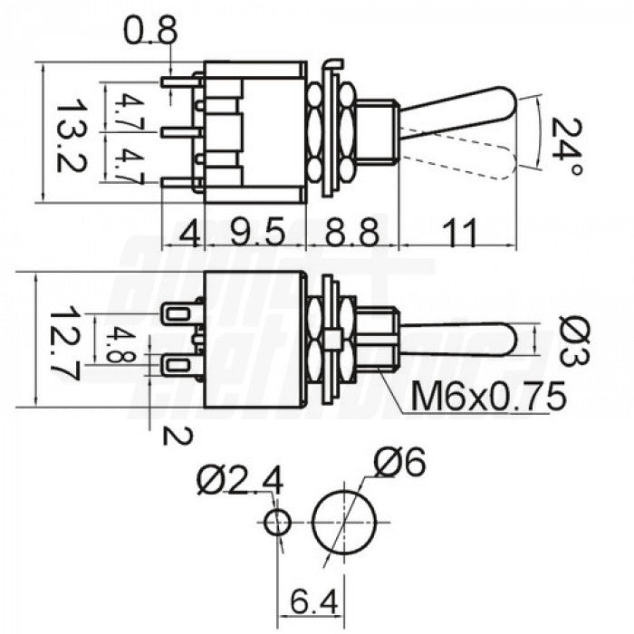 Interruttore Mini Leva   2P