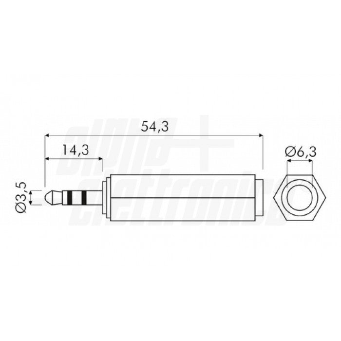 Adattatore Jack 3,5mm 6,3mm Stereo