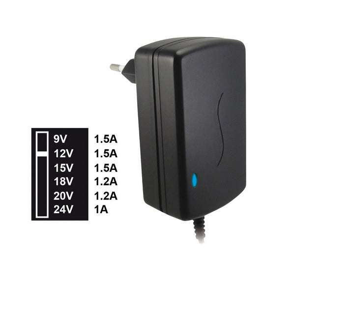 Alimentatore Switching 9-12-15-18-20-24 VDC 1.5A