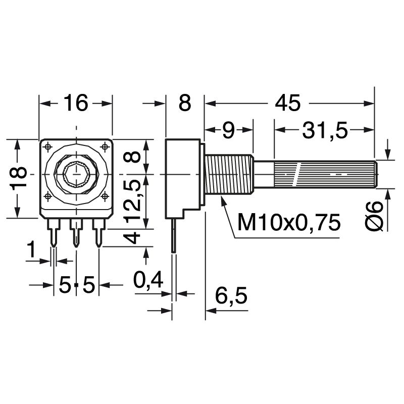 POTENZIOMETRI   LINEARE  47 KOHM