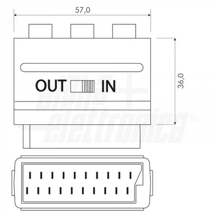 ORSEM Scart Audio / Video Adapter IN Mit 3x - Foto 6
