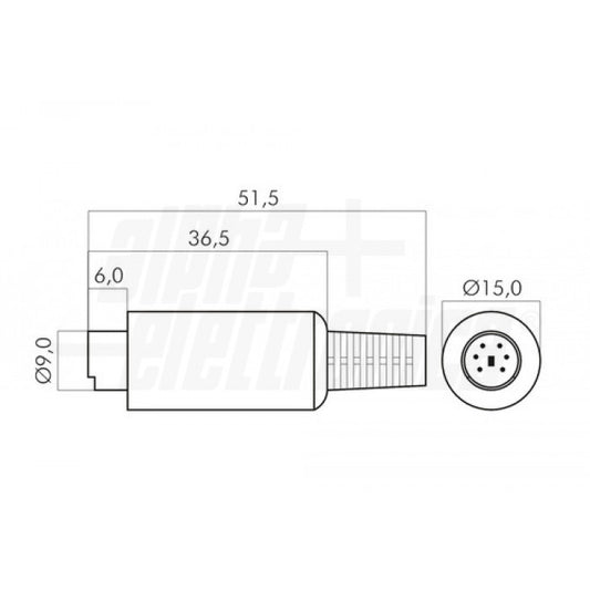 Connettori Spina mini DIN - 3 poli (maschio)