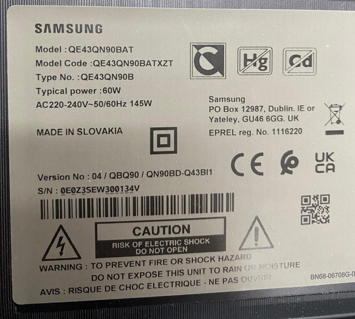 SAMSUNG BN94-17362V BN41-03011A Scheda Madre