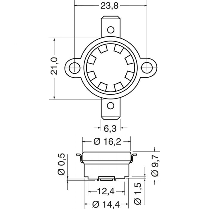 INTERRUTTORI TERMICI N.C. 100°