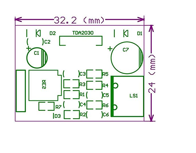 Modulo amplificatore audio TDA2030